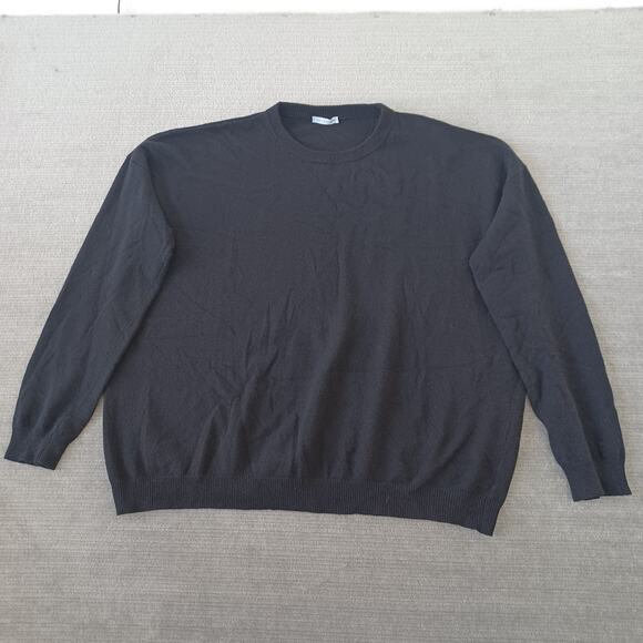 Lost & Found Cashmere Sweater Mens Large Black Crew Stretch Casual Oversized - Picture 1 of 9